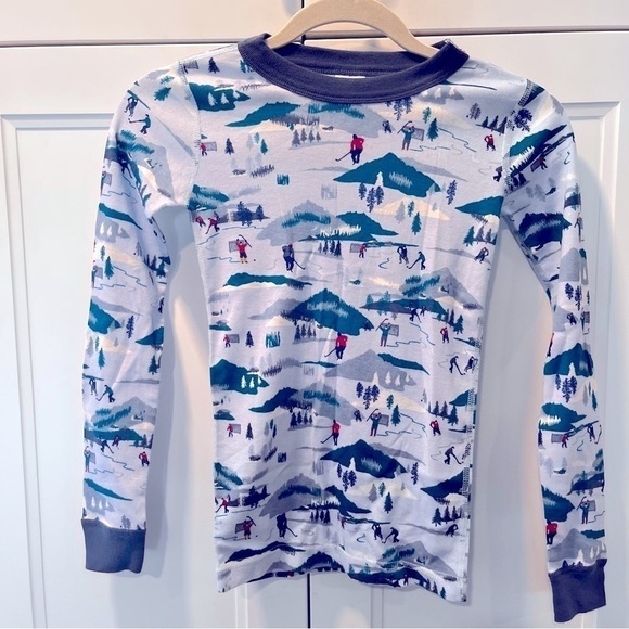 Boys Hanna Anderson Ice Skating pajama top size 10 - Picture 1 of 7